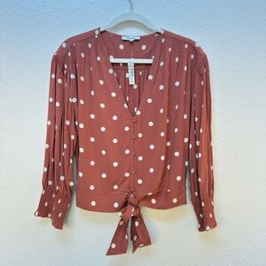 NWT Madewell Tie-Front Top in Dot